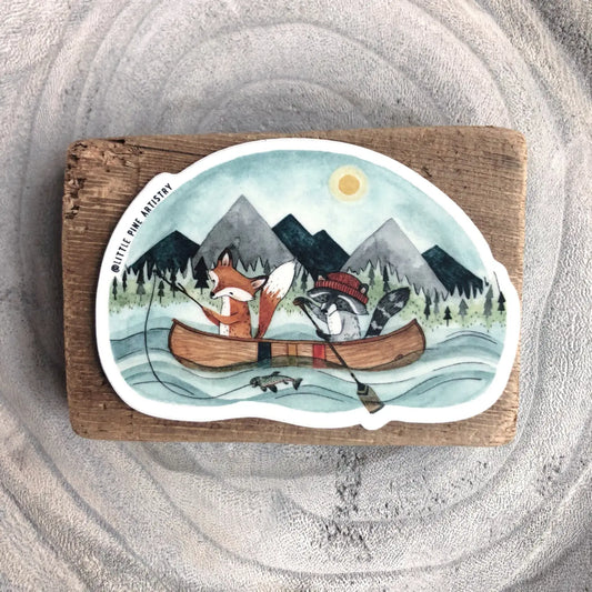 CANOE ADVENTURE vinyl sticker from Little Pine Artistry