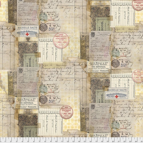 PHARMACY MULTI - from Tim Holtz Eclectic Elements line - by Free Spirit Fabrics- 100% Cotton, Toad Hollow Fabrics