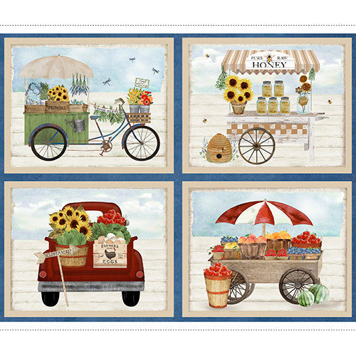 LOCAL PRODUCE 35” Panel - Locally Grown by Beth Albert for 3 Wishes, Toad Hollow Fabrics