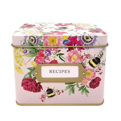 BEE Recipe Tin with 50 Recipe Cards & 12 Dividers