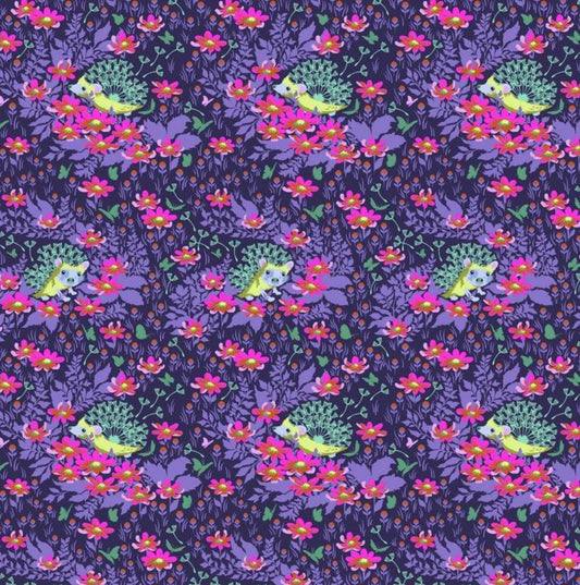 WHO’S YOUR DANDY - Glimmer from TINY BEASTS COLLECTION by Tula Pink, 100% Cotton, By The Half Yard, Toad Hollow Fabrics