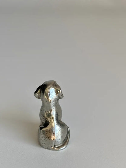 DOG NETSUKE IN SOLID PEWTER