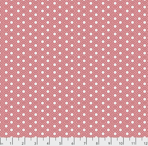 HEXY - FLAMINGO - True Colors by Tula Pink, 100% Cotton, Toad Hollow Fabrics
