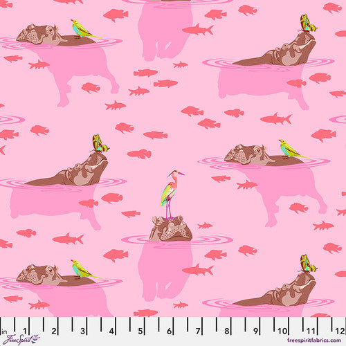 MY HIPPOS DON’T LIE - NOVA from the EVERGLOW Collection by Tula Pink, Toad Hollow fabrics