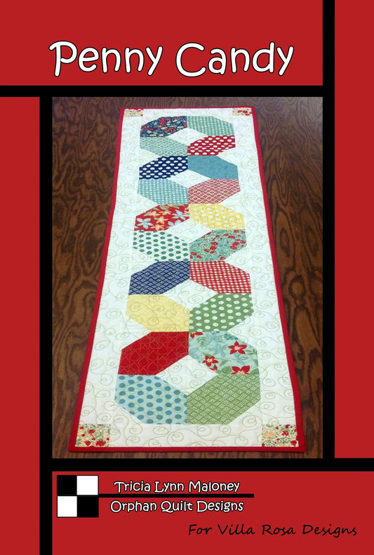 PENNY CANDY TABLE RUNNER PATTERN from Villa Rosa Designs, Toad Hollow Fabrics