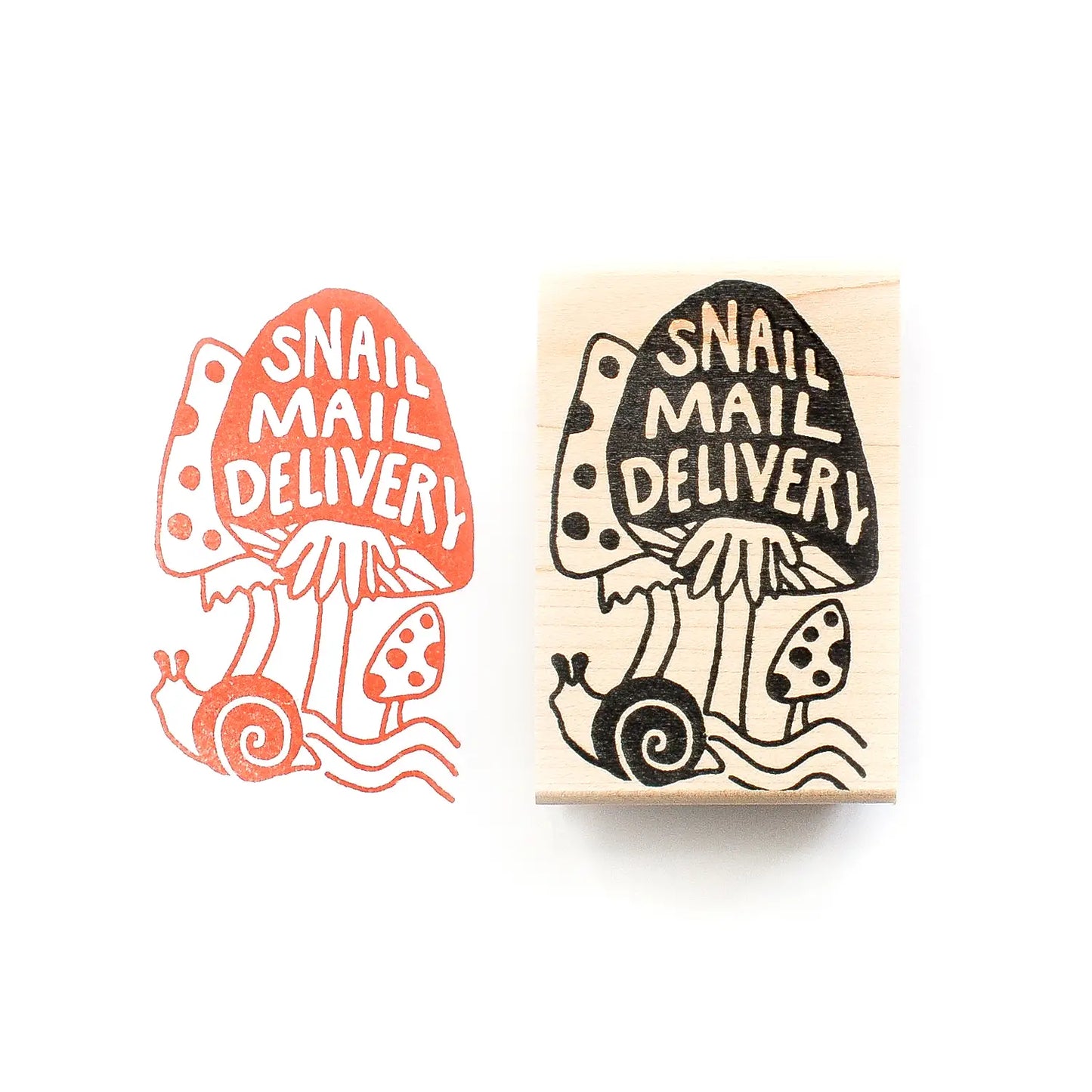 SNAIL MAIL DELIVERY rubber stamp, Peppercorn Paper, The Olde Curiosity Shoppe