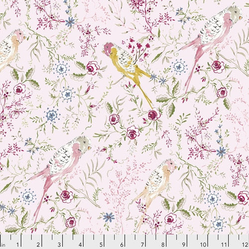 PARAKEET PARK PINK - from Adelaide Grove by Dena Designs - by Free Spirit Fabrics- 100% Cotton, Toad Hollow Fabrics