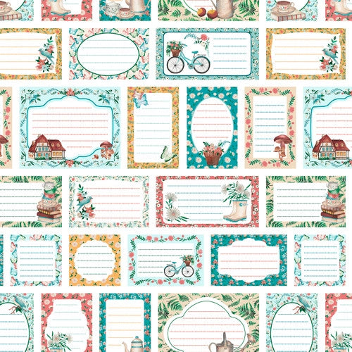 IVORY QUILT LABELS - Rural Fantasy by Elizabeth Medley for Blank Quilting,100% Cotton, Toad Hollow Fabrics
