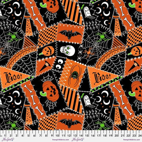 SCAREDY CAT ONE YARD BUNDLE (8 yards) by Rachel Hauer, 100% Cotton, Toad Hollow Fabrics