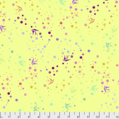 FAIRY DUST LIME - True Colors by Tula Pink, 100% Cotton, Toad Hollow Fabrics