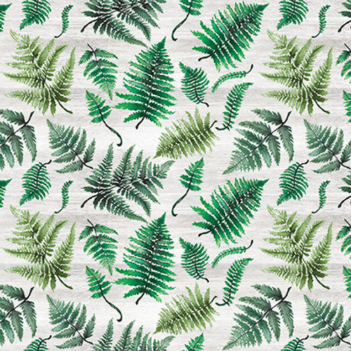 IVORY TOSSED FERNS - Rural Fantasy by Elizabeth Medley for Blank Quilting,100% Cotton, Toad Hollow Fabrics