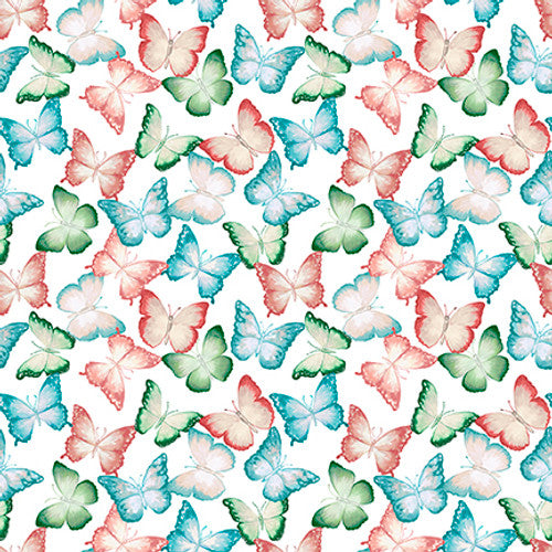 IVORY BUTTERFLIES - Rural Fantasy by Elizabeth Medley for Blank Quilting,100% Cotton, Toad Hollow Fabrics