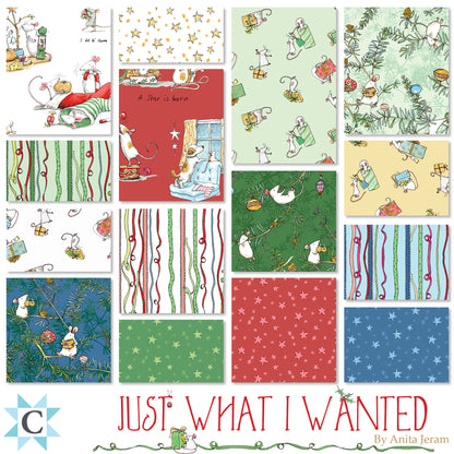 PRESENTS in Light Mint from the Just What I Wanted Fabric Line, Toad Hollow Fabrics