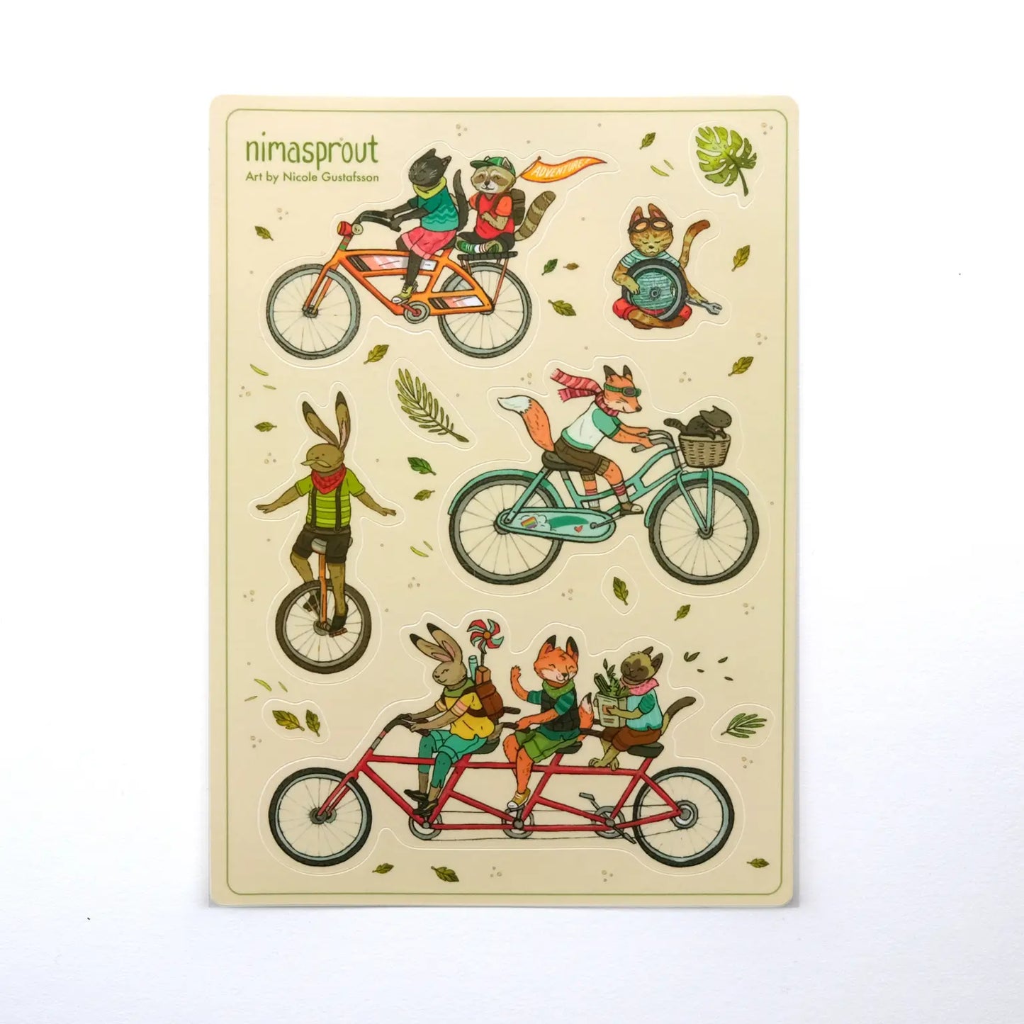 BICYCLE FRIENDS STICKER SHEET from Nimasprout